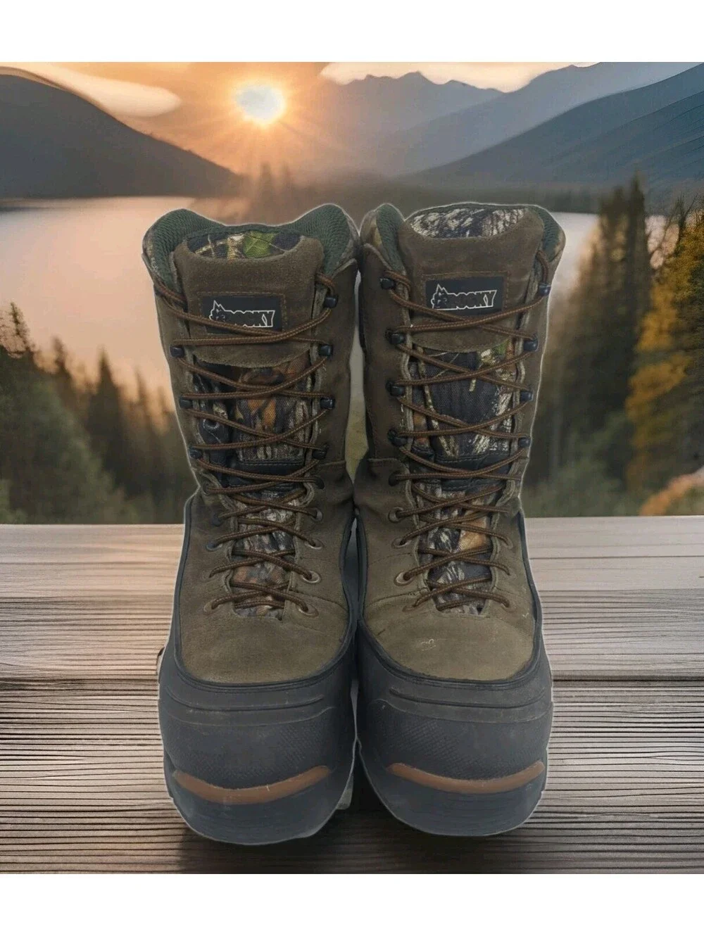 Rocky Blizzard Stalker Hunting Boots Waterproof 1200G Thinsulate 9” Camo Mens 13